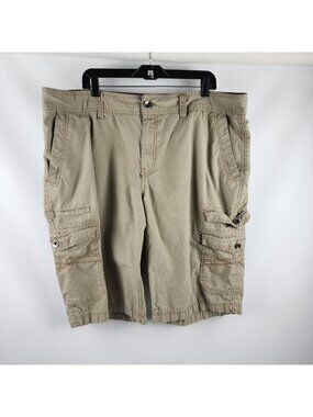 Route 66 Shorts Men 42 Cargo Pockets Tan Inseam 14